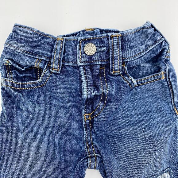 GAP Baby Boy's Blue Patchwork Denim Pull On Jeans Size 6-12M - Picture 3 of 4